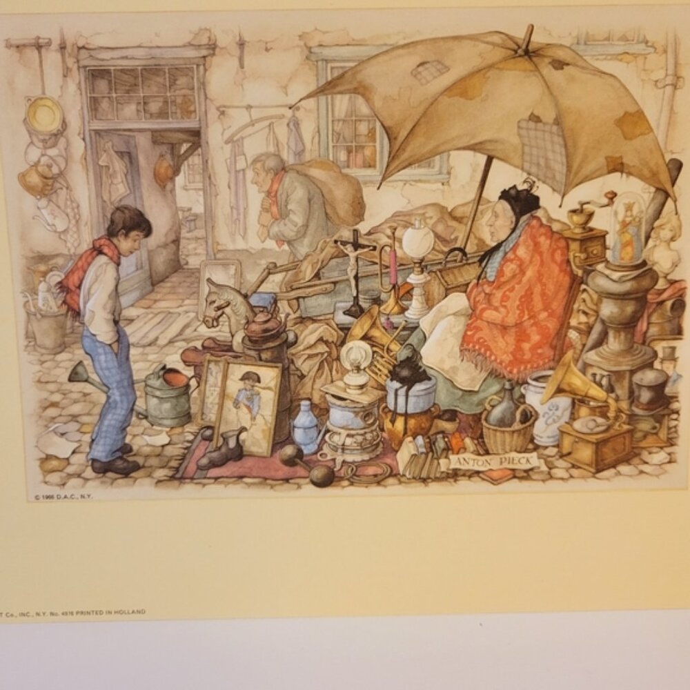 Flea Market Plague/ Anton Pieck/ 1966/ Digital Prints By Deta Vu Deco In Holland